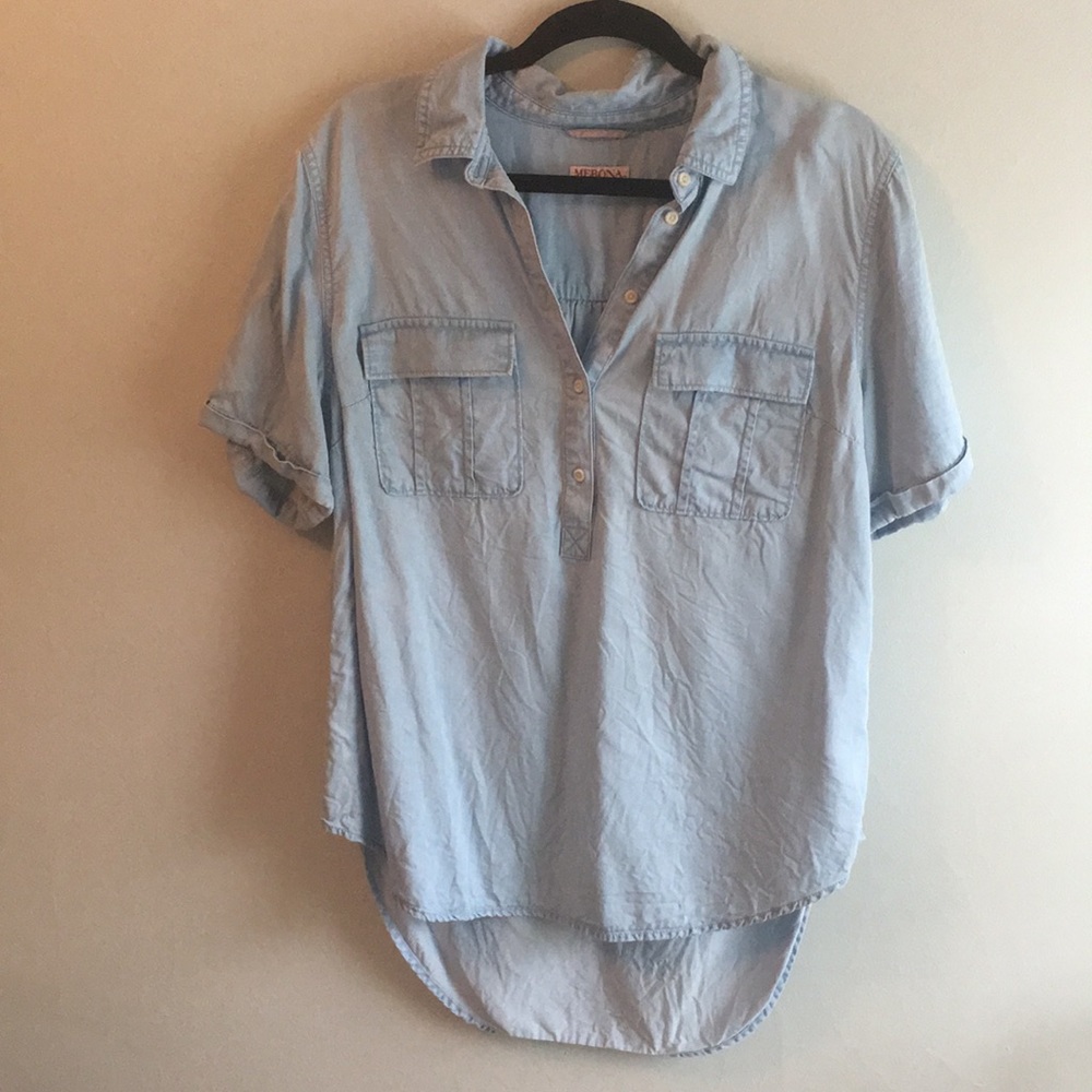 Merona Light Blue Button-Up Blouse